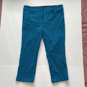 Lane Bryant Blue Patterned cropped dress pants